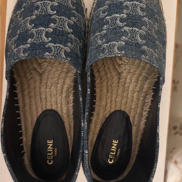 Celine Blue Denim And Silver Color Espadrilles - Picture 3 of 12